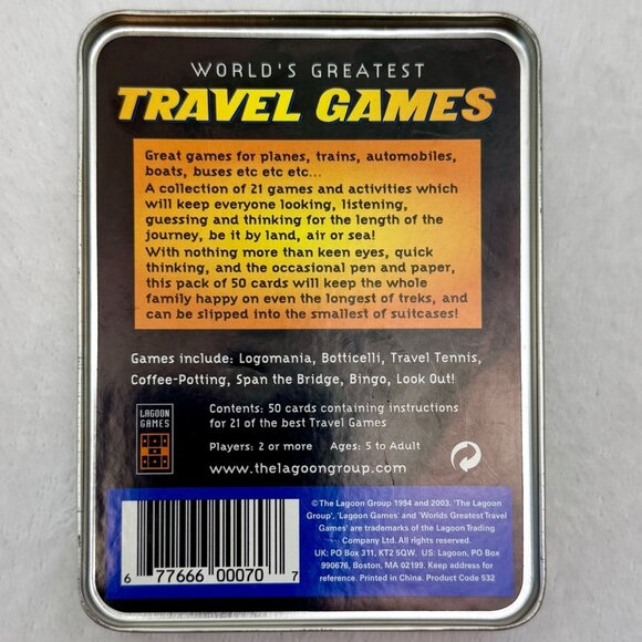 Worlds Greatest Travel Games Compendium Lagoon Games 2003 21 Travel Games - Picture 2 of 6